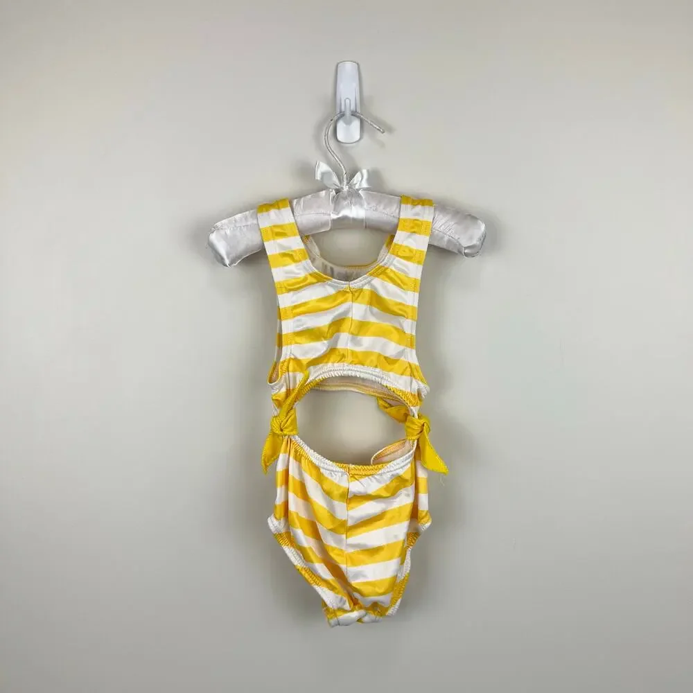 Vintage Carter's Yellow Striped Cool It! Koala Bathing Suit 5T USA